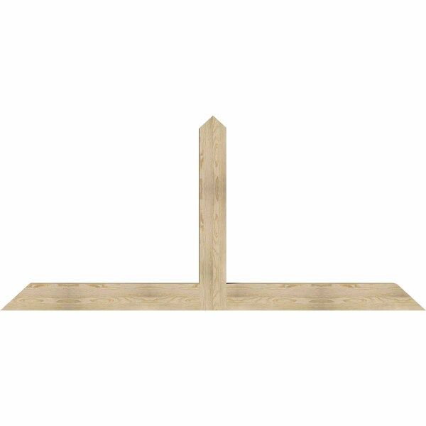 Ekena Millwork Portland Rough Sawn Timber Gable Bracket, Douglas Fir, 96"W x 44"H x 6"D x 6"F, 11/12 Pitch GBW096X44X0606POR00RDF - main